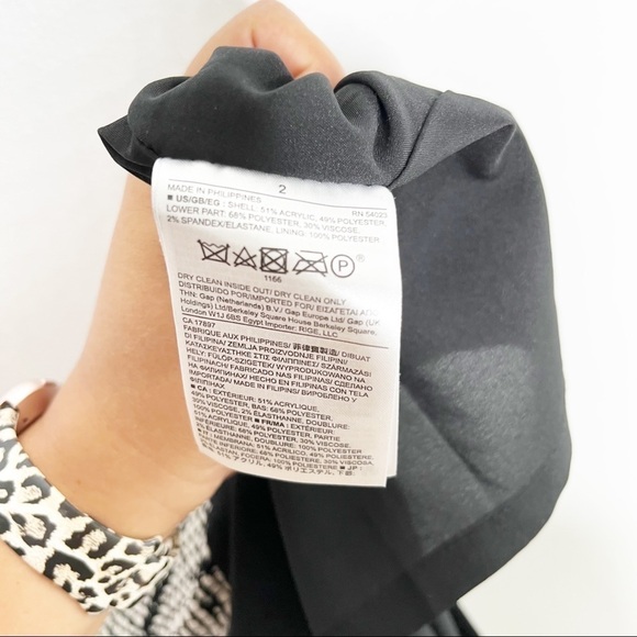 Banana Republic Black White Grey Knit Wrap Mini Work Skirt Size 2 - Picture 5 of 5